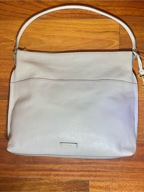 Fossil Pebbled Leather Shoulder Bag in Light Beige